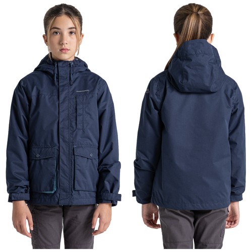 Chaqueta impermeable Craghoppers Junior Roscoe niños niñas abrigo ligero con cremallera completa - Imagen 4 de 9