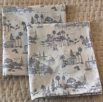 Serena and Lily SEAHAVEN TOILE Pillowcases ~King
