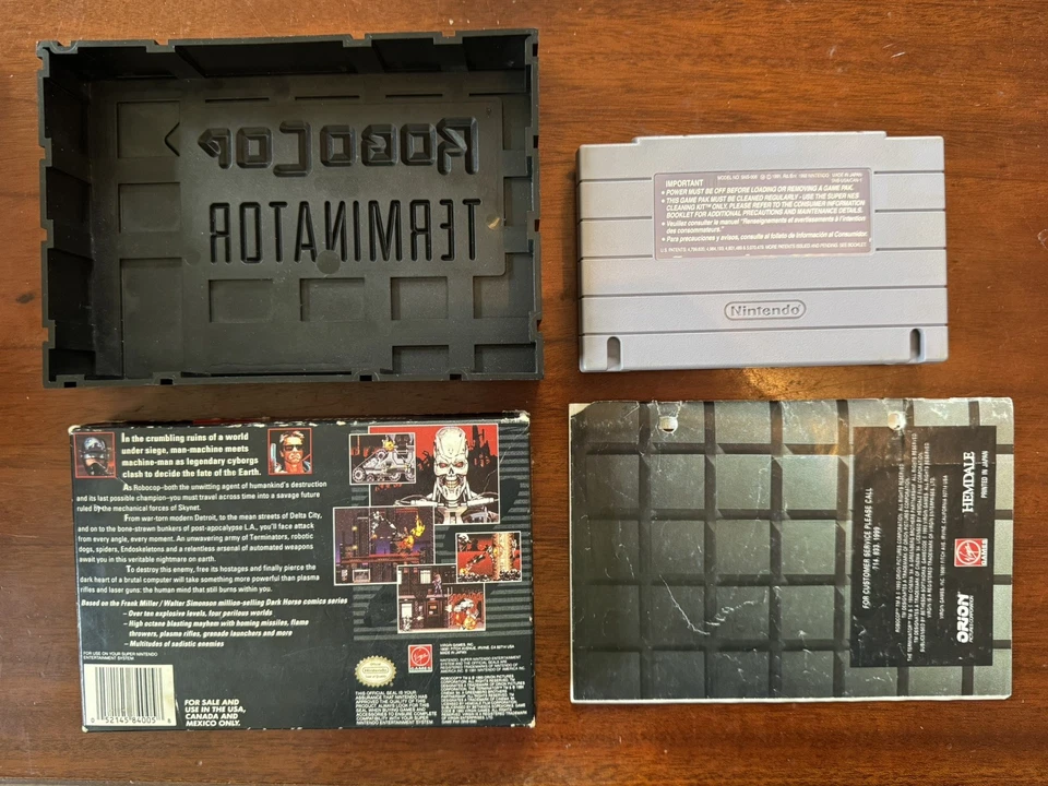 RoboCop vs. The Terminator Super Nintendo SNES Complete Worn CIB - Image 2 of 4