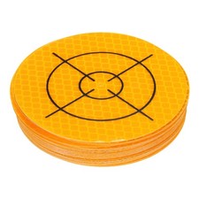 30pcs Survey Reflector Sheet 80x80mm Self-Adhesive Round Surveying Mark Yellow
