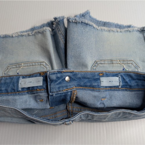 Gap Kids Rainbow Embroidered Stretch Shortie Short Cut Off Denim 12 Regular - Picture 5 of 11