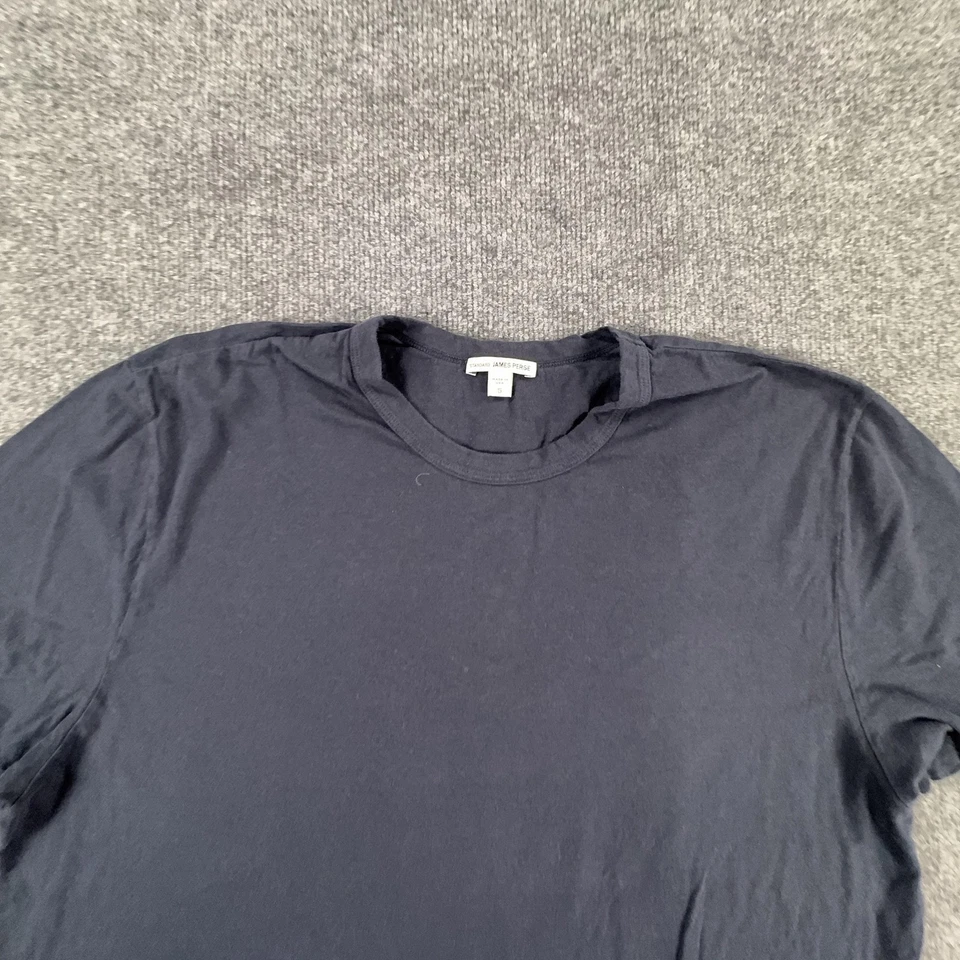 James Perse Shirt Mens 5 Navy Blue Standard Crewneck Soft Cotton Made USA - Image 3 of 4
