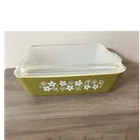 Vintage PYREX Spring Blossom Crazy Daisy Refrigerator Dish 0503 With Lid