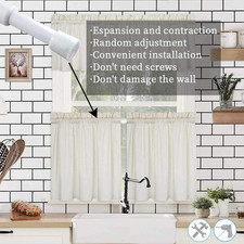 Spring Tension Curtain Rods 28-43in Spring Load Adjustable Expandables Heavy ...