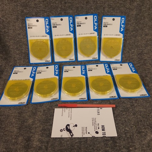 (9) OLFA #RB60 Tungsten Steel Rotary Blades 60mm Rotary Cutter