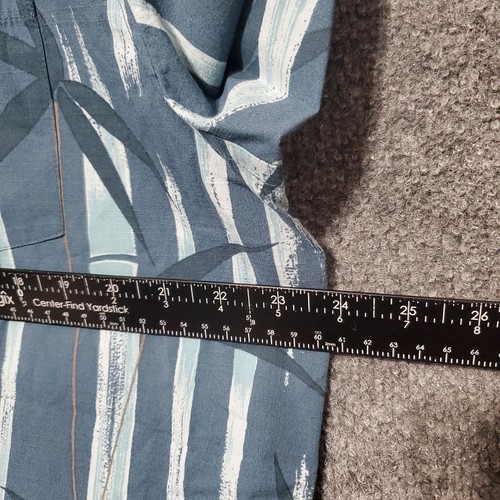Camisa Quiksilver Waterman Hombres Grande Azul Bambú Cala Hawaiana Ajuste Cómodo Nueva - Imagen 9 de 12
