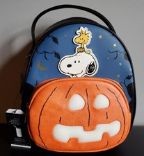 Peanuts Snoopy & Woodstock Great Pumpkin Convertible Light-up Mini Backpack Nwt