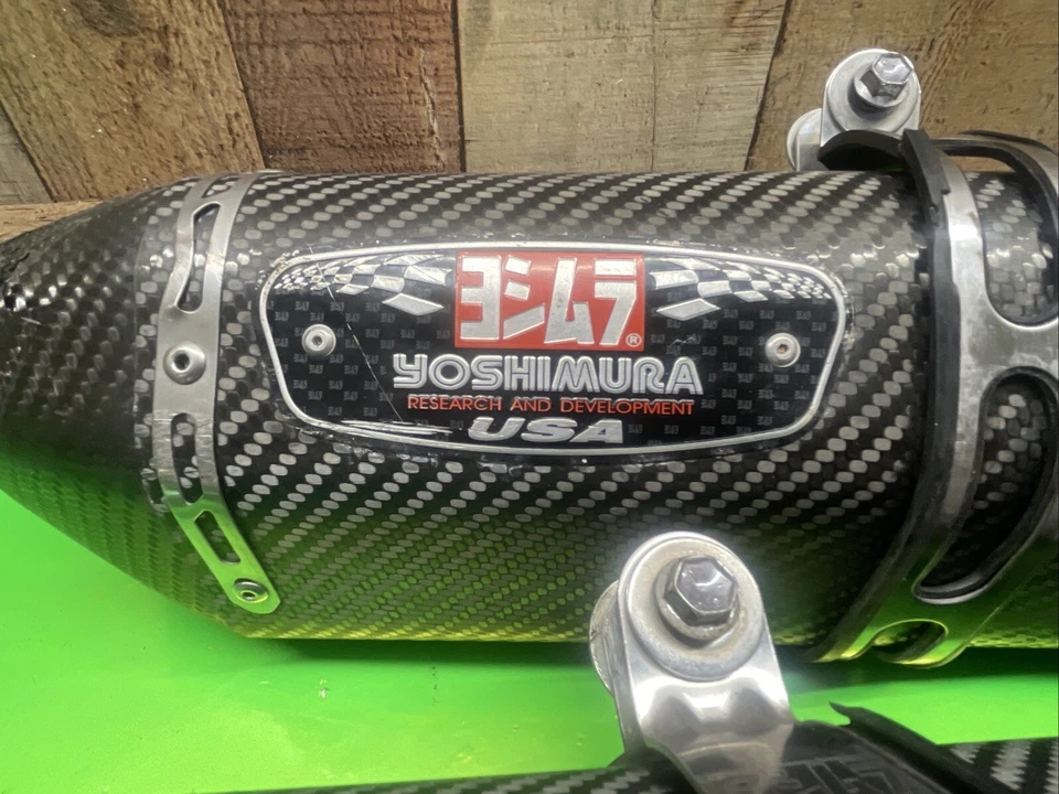08-20 Suzuki Hayabusa GSXR 1300 YOSHIMURA R-77 CARBON EXHAUST DUAL SLIP ON S3 - Image 4 of 4