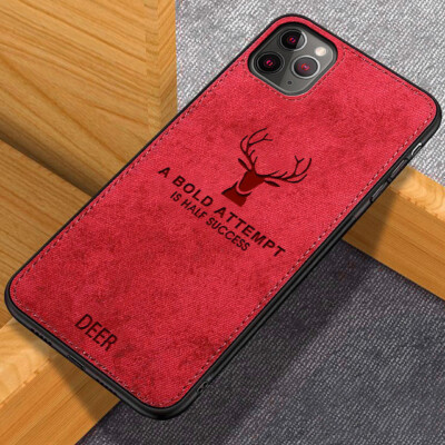 Shockproof Case For iPhone 15 14 13 12 Pro Max XS 11 Deer Fabric Silicone Cover