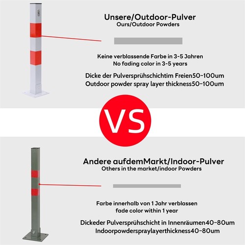 Poste de estacionamiento bloqueo de estacionamiento bloqueo de estacionamiento poste de barrera bolardo poste plegable  - Imagen 5 de 11