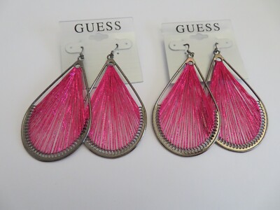 NEW GUESS   2 PAIR TEARDROP STRING EARRINGS
