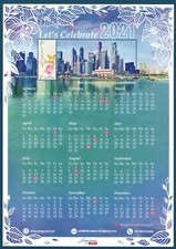 SINGAPOUR 2020 CÉLÉBRONS 2021 MYSTAMP CALENDRIER FEUILLE DE 1 TIMBRE COMME NE...