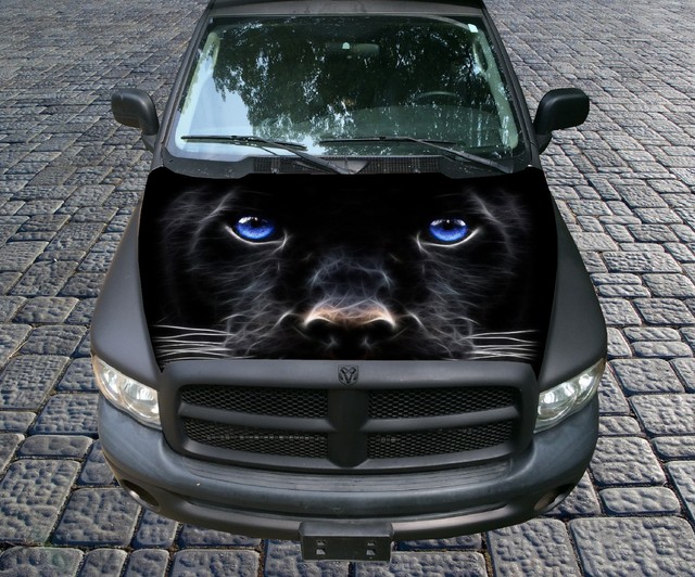 H98 BLACK PANTHER EYES Hood Wrap Wraps Decal Sticker Tint Vinyl Image