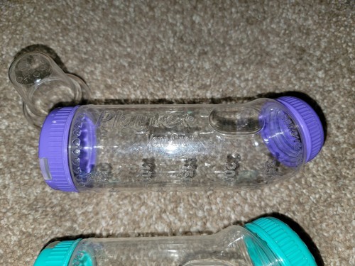 2 Vintage Rare Evenflo Baby Bottles Vent Aire Angle 4oz And 8oz 1990s - Picture 6 of 7