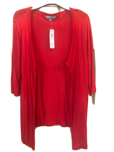 SUZANNE GRAE RED 3/4 SLEEVE CARDIGAN XXL NEW WITH TAG - Picture 3 of 6