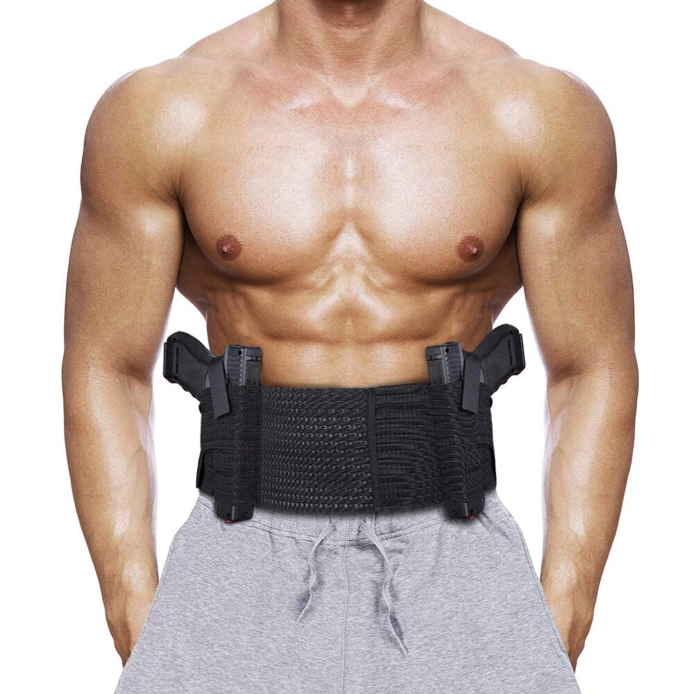 Tactical Belly Band Holster Concealed Carry Dual Gun Holster w/2