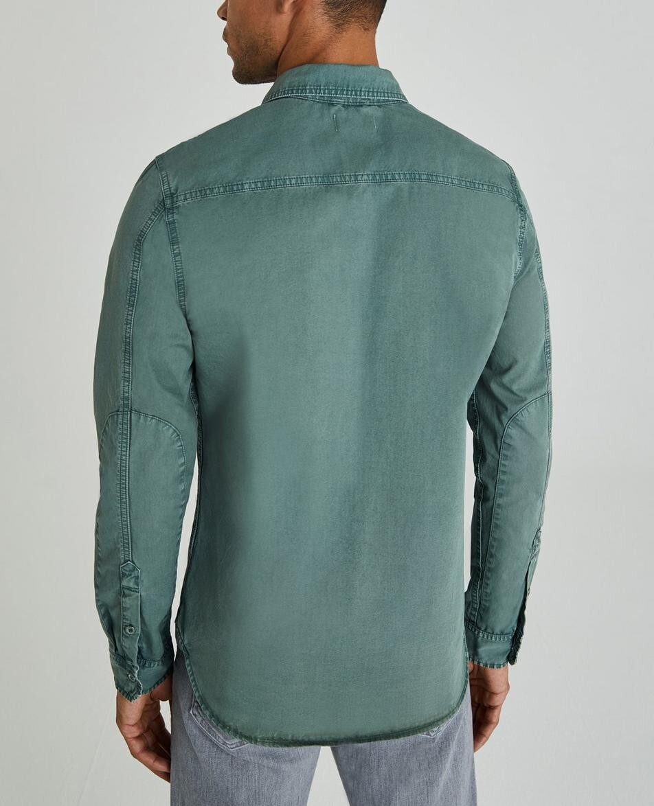AG Adriano Goldschmied Men's Benning Utility Denim Shirt - Light Wash, Slim Fit, Long Sleeve - View #6
