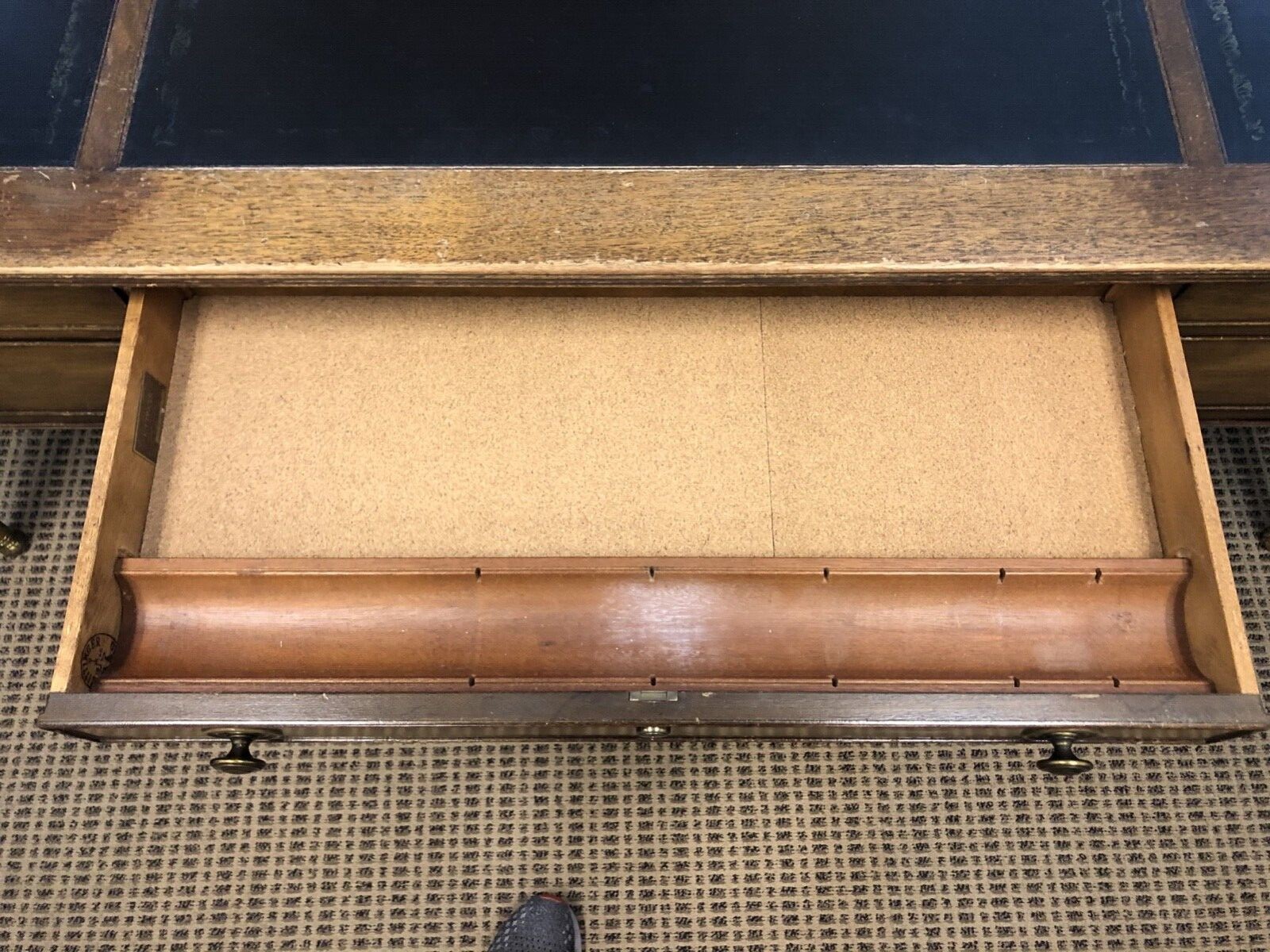 Vintage KITTINGER BUFFALO Executive Partners Desk w/ leather top eBay