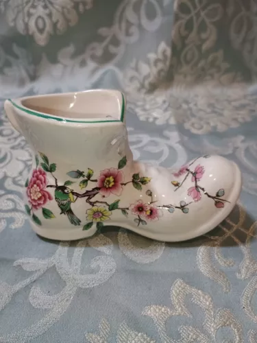 ceramic bootie floral decor - Old Foley James Kent Ltd - Made in England