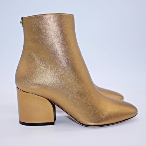 NEW SALVATORE FERRAGAMO Gold Leather Gold Boots 5 B or 5.5 B