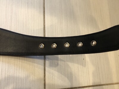Satin Black Emporio Armani Waist Belt Size 40 | eBay display picture 3
