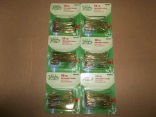 LOT of 6 x 50 CT = 300 Total Gold Christmas Ornament Hooks 2.75", 0075672 NEW