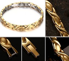 New Women Ladies Titanium Stainless Steel Magnetic Therapy Chain Bracelet Bangle