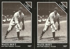 2 CARD 1991 CONLON WAITE HOYT BASEBALL CARD LOT #115