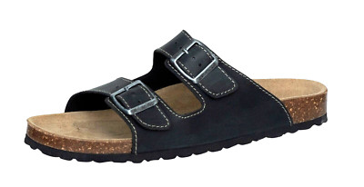 Herren Pantoletten aus Echtleder   Nubukleder Sandalen mit Kork-Fußbett | Anatom