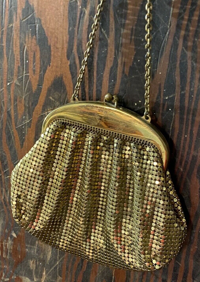 Vintage Small Gold Signed Whiting and Davis Metal Mesh Bag