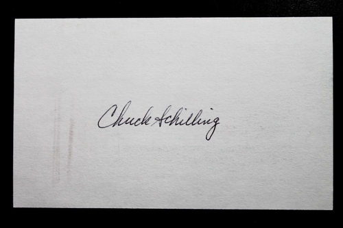 Chuck Schilling (d.2021) Boston Red Sox Signed Autograph 3x5 Index Card - Picture 2 of 3