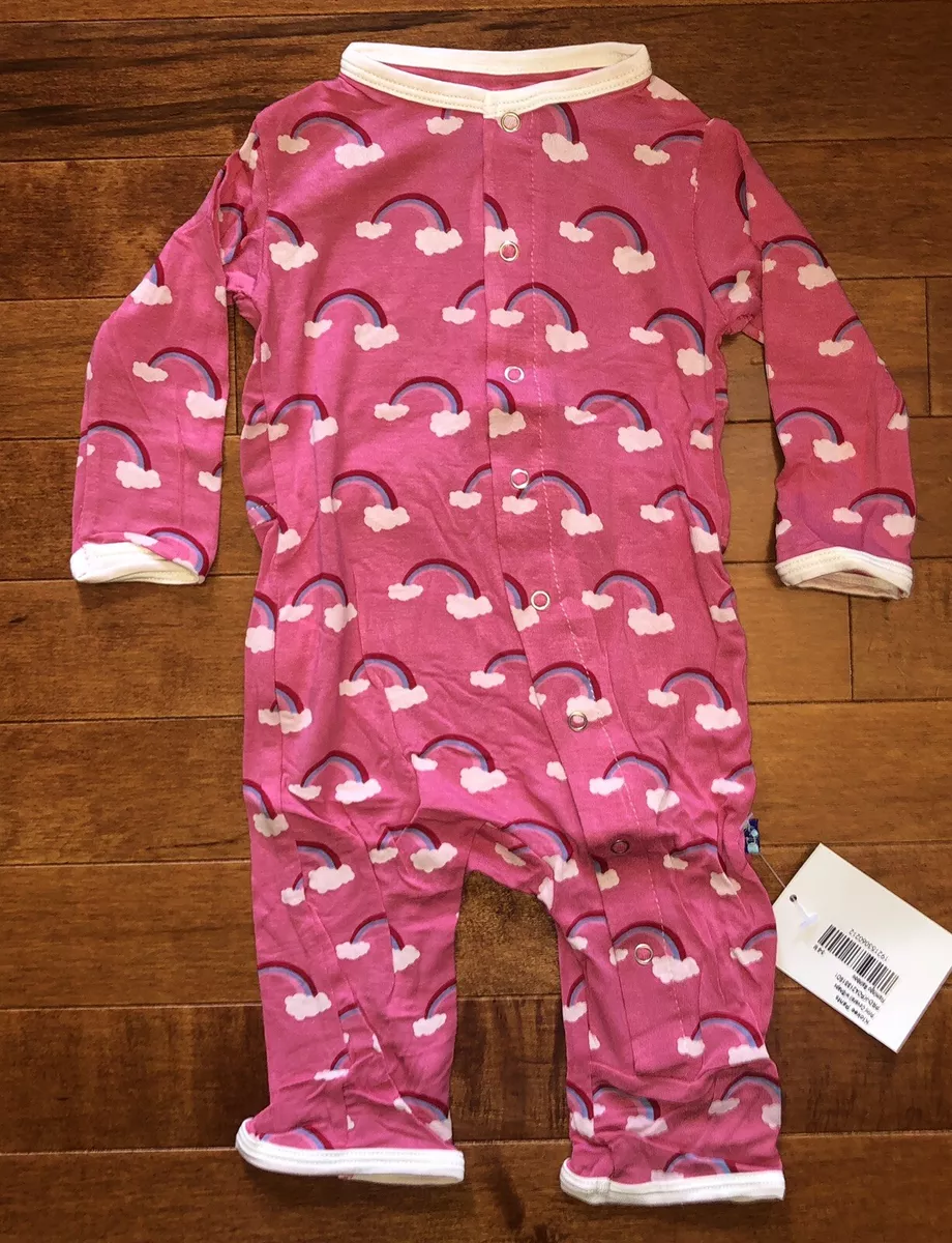 Kickee Pants Flamingo Rainbow Infant Girl Coverall 3-6 Months New