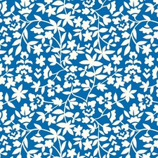 Feline Drive Fabric GARDEN PARTY On the Vine Blue - Fat Quarter 18x22 FQ