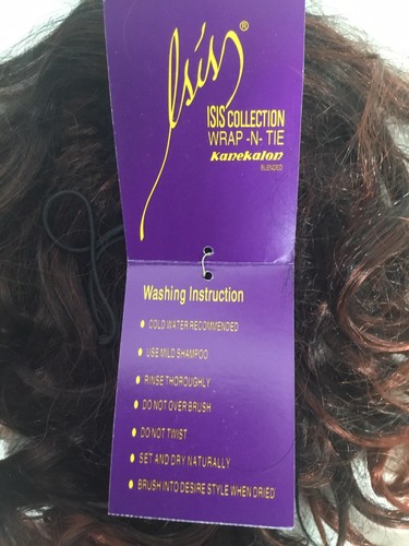 New! ISIS Collection Wrap-N-Tie Hairpiece Soft Curls Dark Brown /Red (6-ISS) NWT - Picture 12 of 12