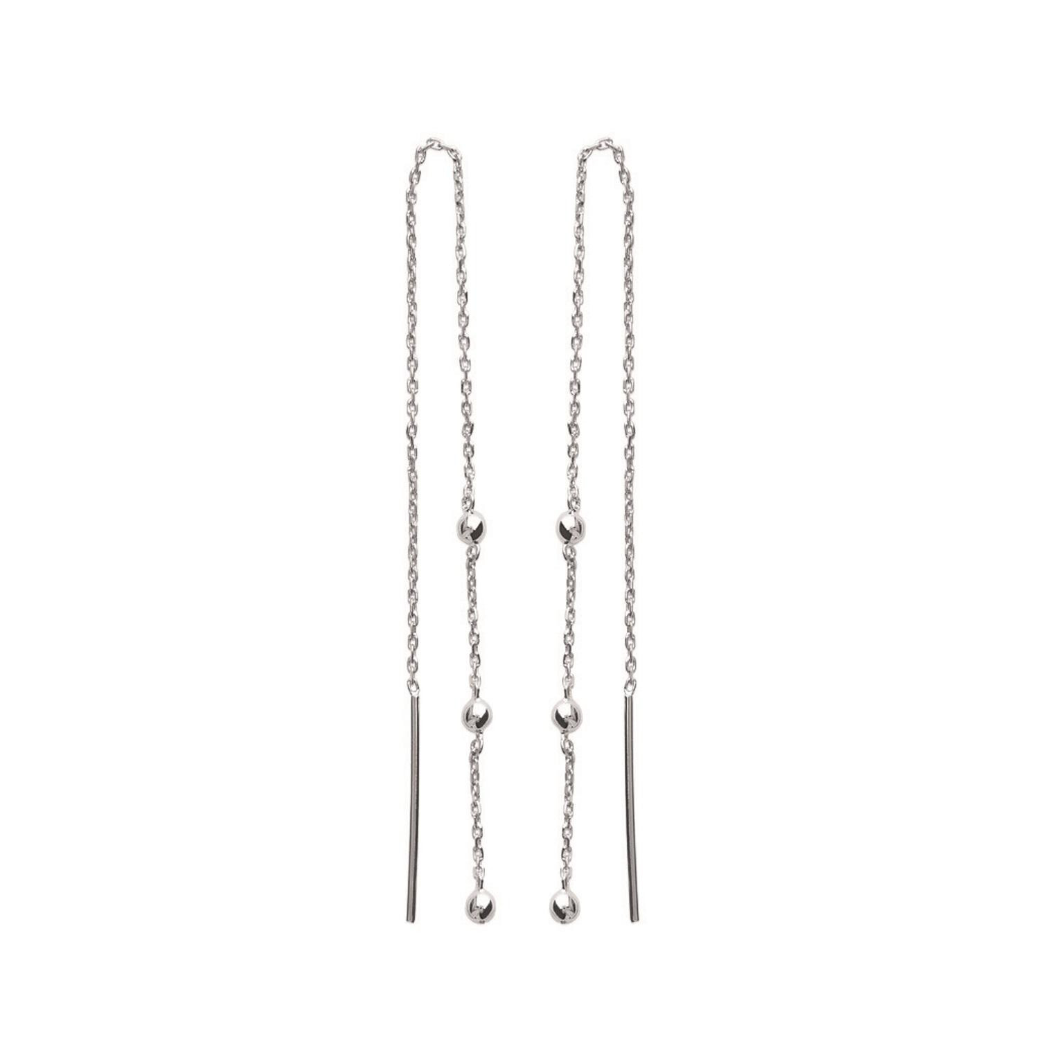Boucles d'oreilles traversantes argent 925 rhodié anti-ternissement pour oreilles sensibles
