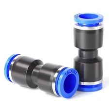 Blue Straight 2 Ways - 6MM Tube OD Push to Connect Tube Quick Fittings Push L...