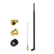 9dBi 2.4GHz WiFi RP-SMA Omni Antenna with IPX U.FL to RP-SMA Adapter Cable 15cm