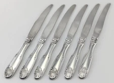 Set Of 6 Magnus Aase Norway 6" Silver Plate Butter/Spreader Knives 