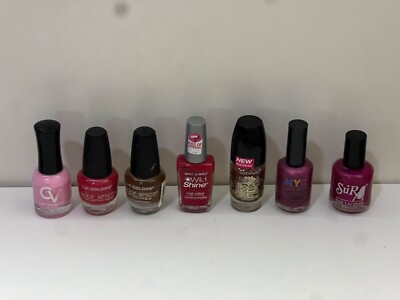 Vintage and discontinued LA Colors, Wet N Wild, NYC Nail polish collection of 7