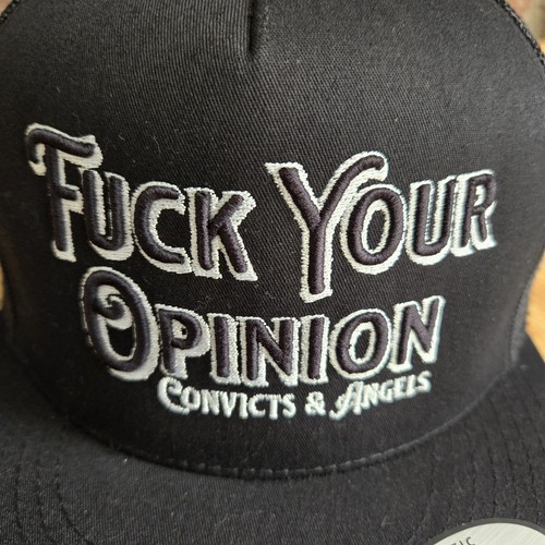 NEW: "F*CK YOUR OPINION" CONVICTS & ANGELS Trucker Mesh HAT CAP - THE CLASSICS - Picture 3 of 12