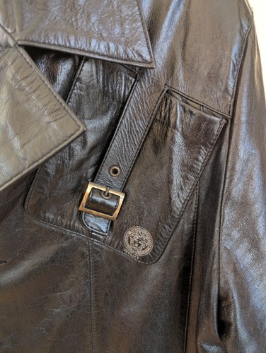 Versace Vintage men's black lambskin jacket Leather size XXL - Picture 6 of 15
