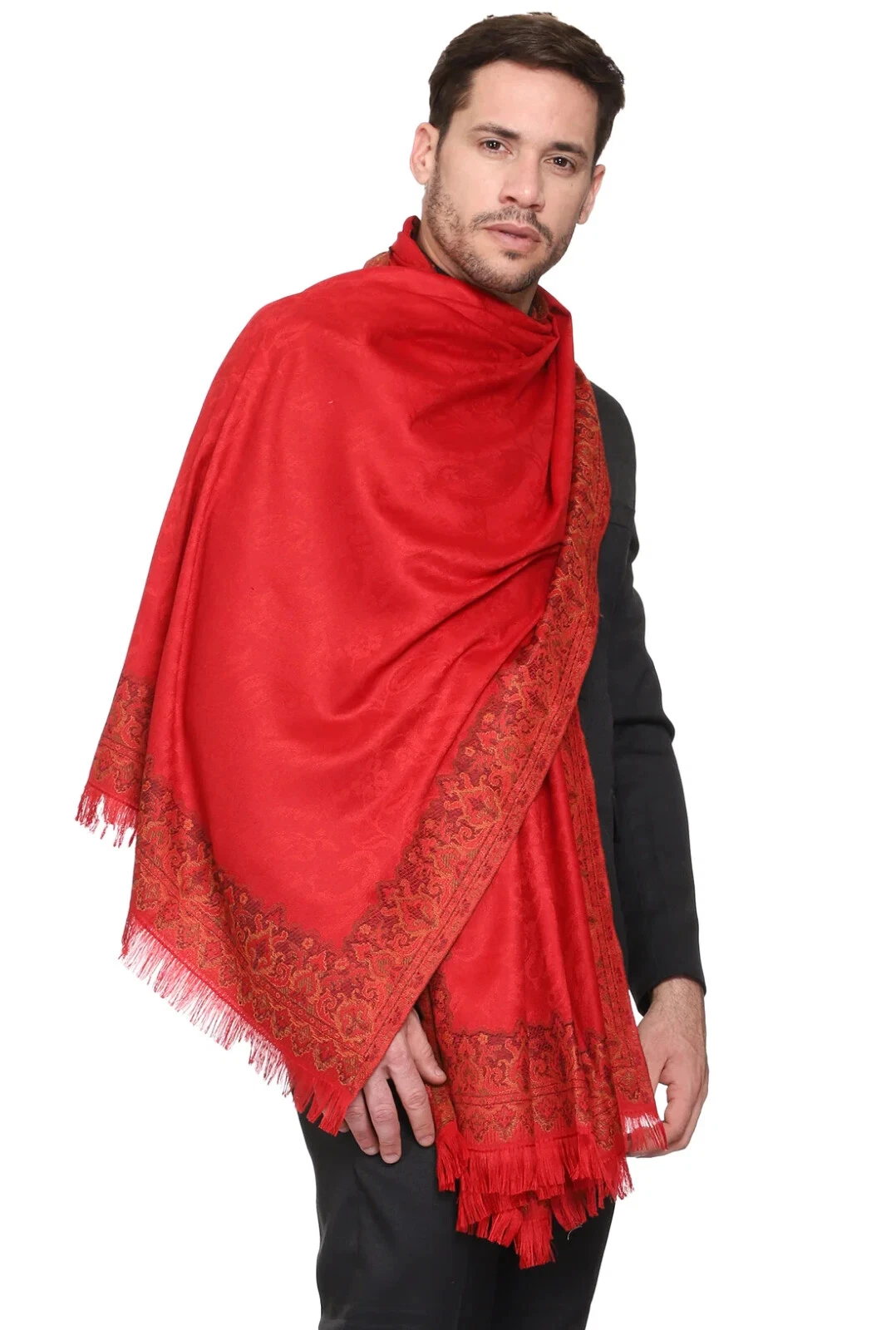 Man Meditation Shawl Hand Woven Blanket Wool Shawl or Wrap Oversize Scarf/Stole