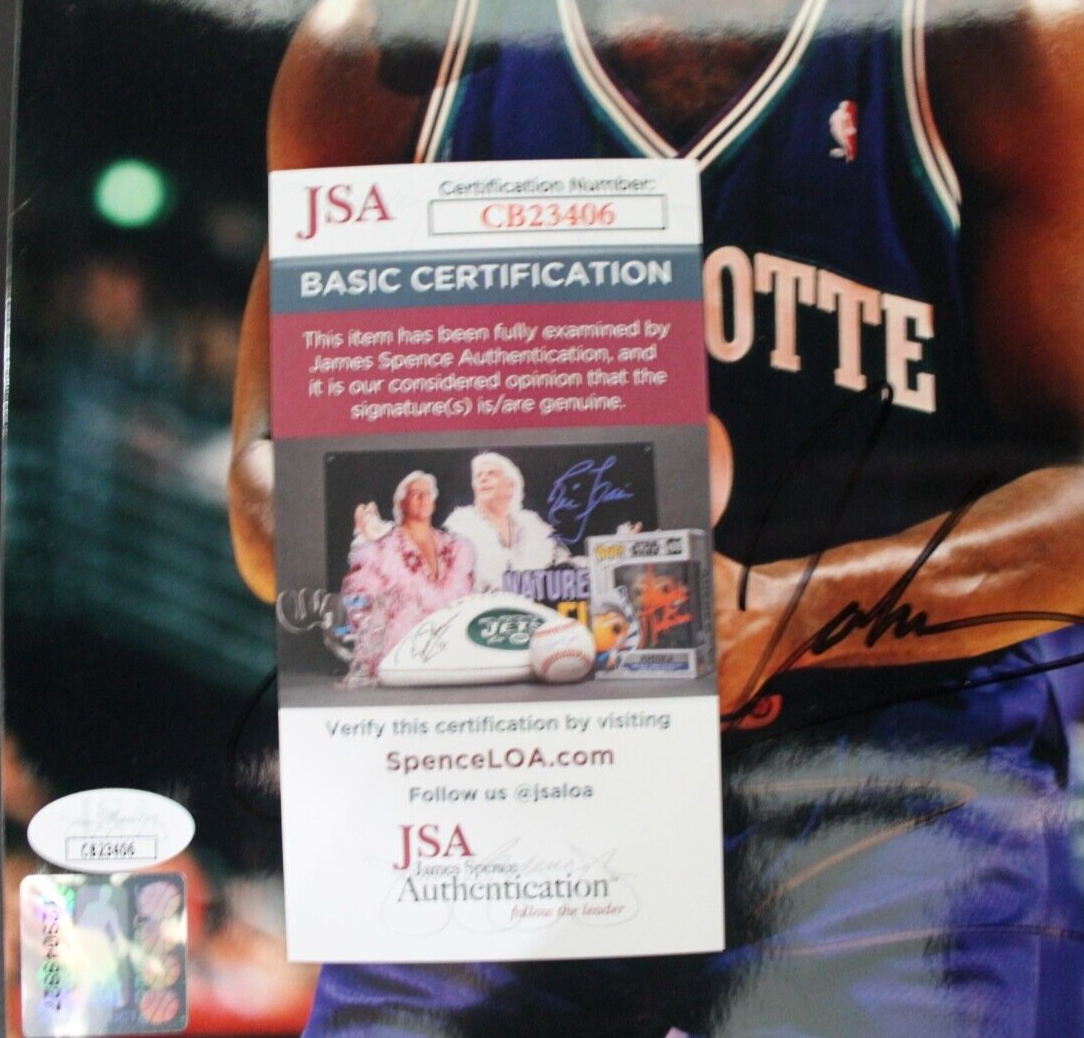 Larry Johnson Hornets サインカード（Larry Johnson Charlotte 