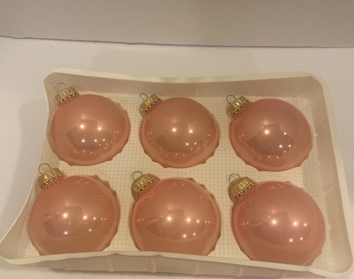 6 Christmas by Krebs Glass Ornaments Candy Rose Pastel Pink! VINTAGE BEAUTIFUL! - Picture 2 of 5