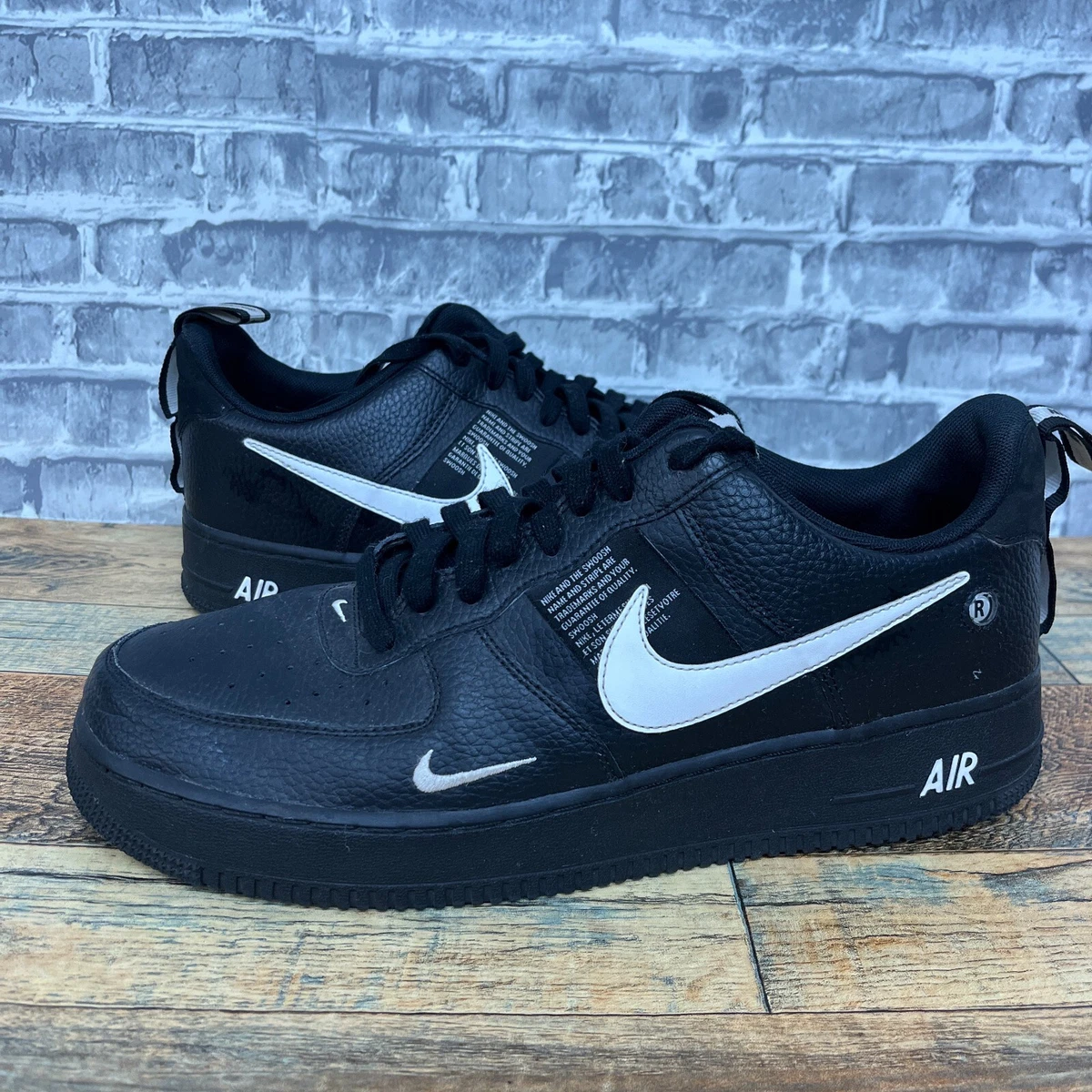 NIKE Air Force 1 Lv8 Utility - Black/White - Men's Shoes - SIZE 9.5 - NEW