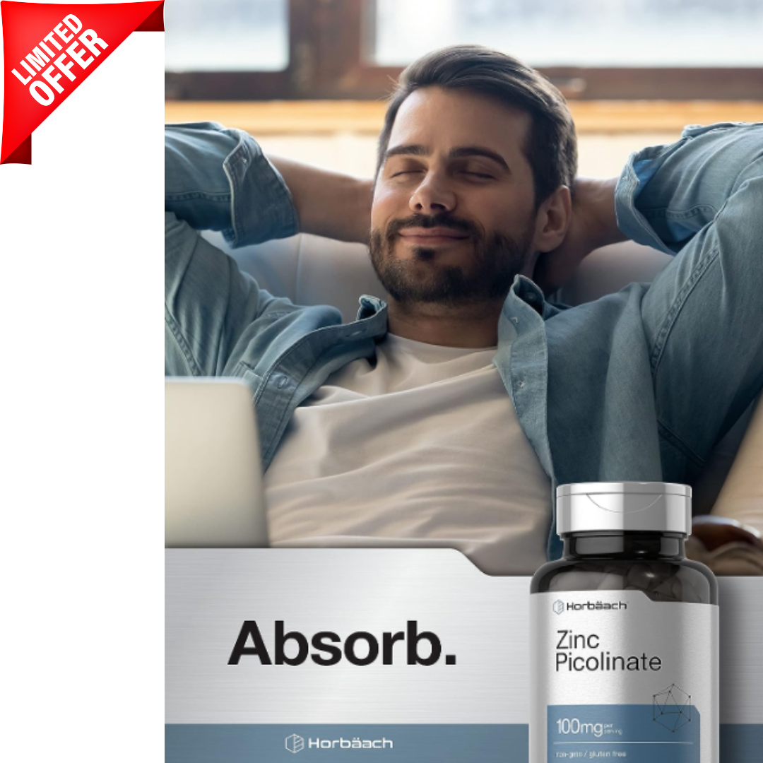 Zinc Picolinate 100Mg 180 Capsules High Potency Gluten Free Zinc