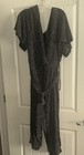 Torrid Women Black Gold Glitter Surplice Jumpsuit Size 3 Stretch Belted, Classy — photo 2