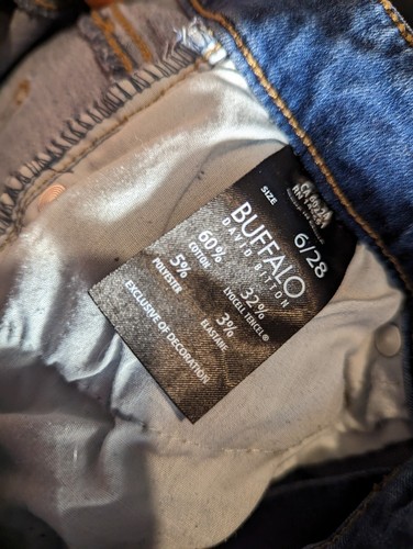 Pantalones de mezclilla para mujer Buffalo David Bitton, talla 6/28, azul Avalon, ajustados al tobillo, altura media - Imagen 7 de 7