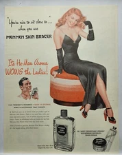 1946 Mennen Skin Bracer Sexy Woman Long Legs Vintage Print Ad Man Cave Poster