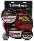 Rockford Fosgate RFK1D Dual Amp Patch Cable 1/0 Gauge Wire Kit w/ Speaker Wire
